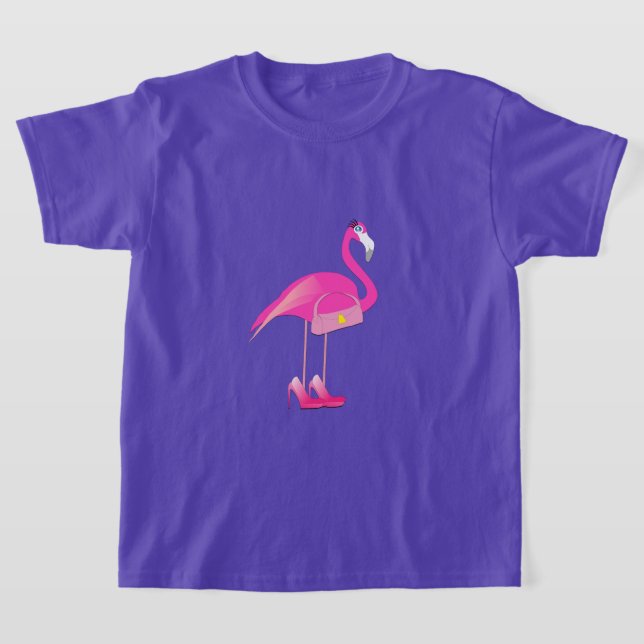 Rosa Flamingo - Girls'Basic T-Shirt (Laydown)