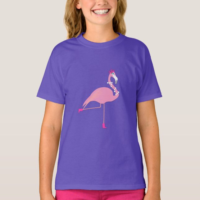 Rosa Flamingo - Girls'Basic T-Shirt (Framsida)