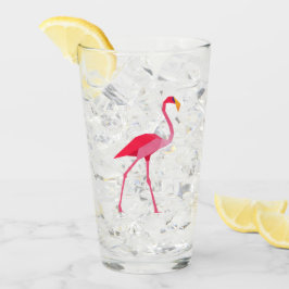 Rosa Flamingo Glaskopp