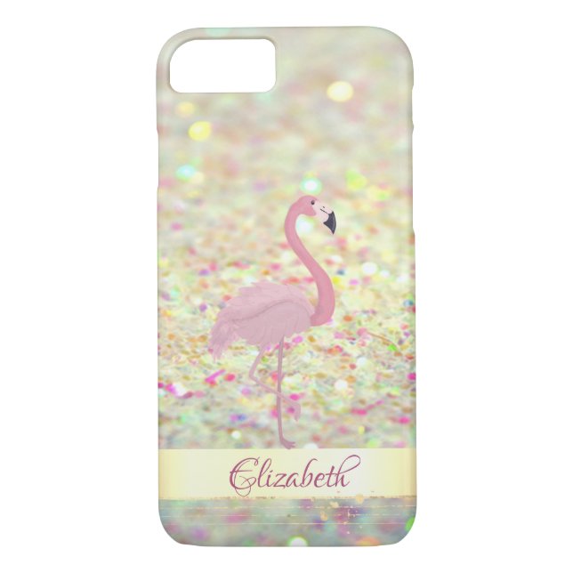 Rosa Flamingo Glitter Bokeh - Personlig Case-Mate iPhone Skal (Baksida)