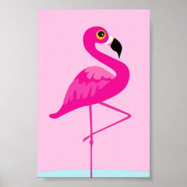 Rosa flamingo grafisk nurserytryck poster