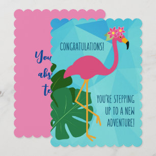 Rosa Flamingo Grattiss Cute Greeting Card