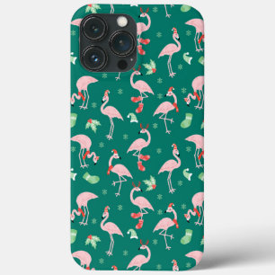 Rosa Flamingo Grön Jul Holiday Mönster