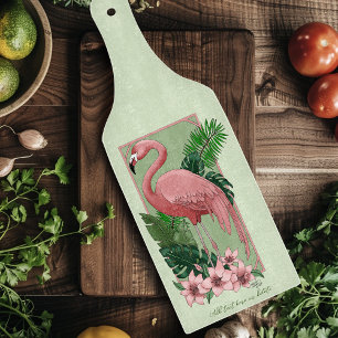 Rosa Flamingo Grönt Löv Lily