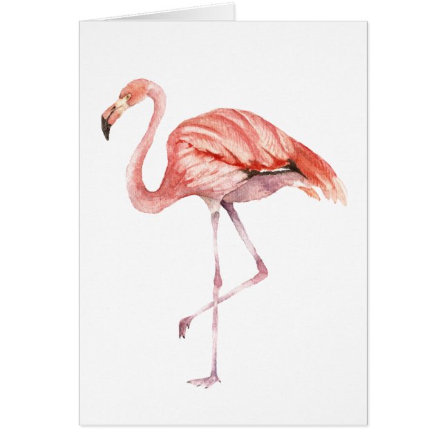 Rosa Flamingo Hälsningskort (Framsidan)