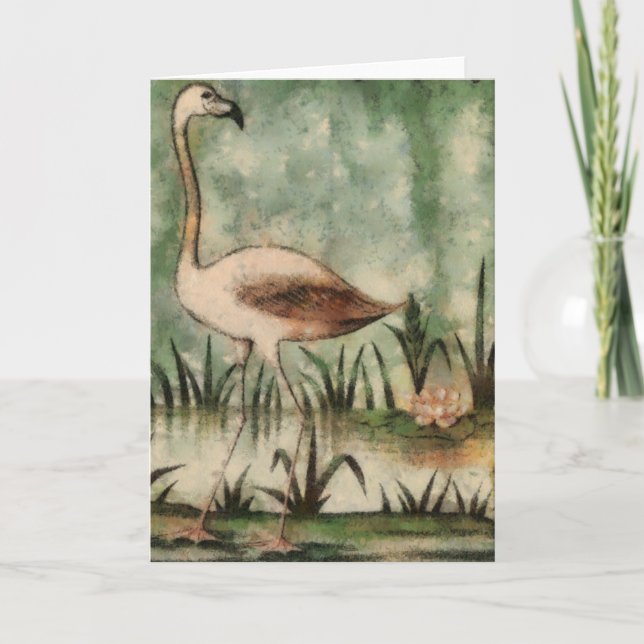 Rosa Flamingo-hälsningskort Kort (Framsida)