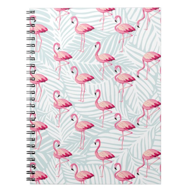 Rosa Flamingo & Handflatan Löv - Cute Anteckningsbok (Framsidan)