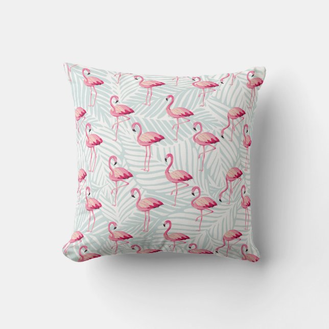 Rosa Flamingo & Handflatan Löv - Cute Kudde (Framsida)