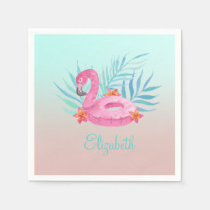 Rosa Flamingo Handflatan Löv Pappersservett