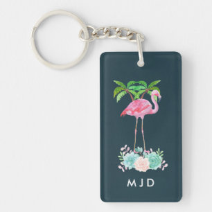 Rosa Flamingo Handflatan träd och Blommigt Succule