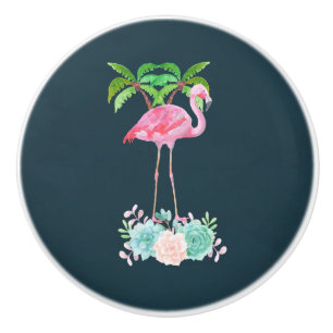 Rosa Flamingo Handflatan träd och Blommigt Succule Knopp