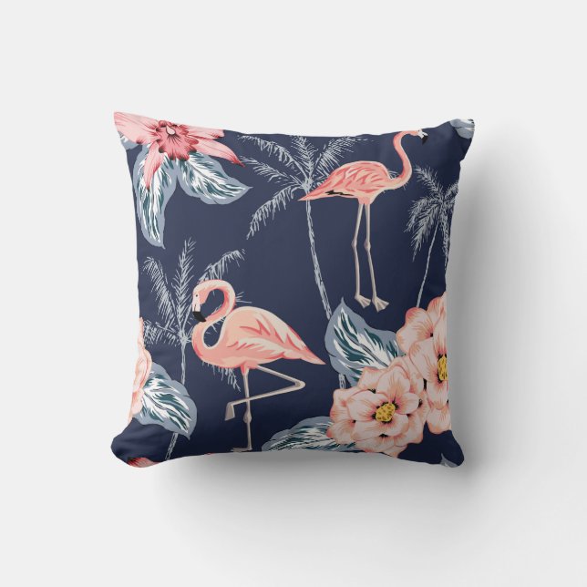 Rosa flamingo, handflatan träd, ro, orkidblomma, l kudde (Framsida)