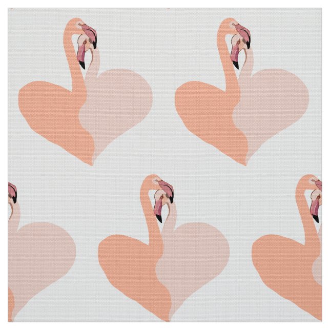 Rosa Flamingo Heart Fabric Tyg (Provkarta)