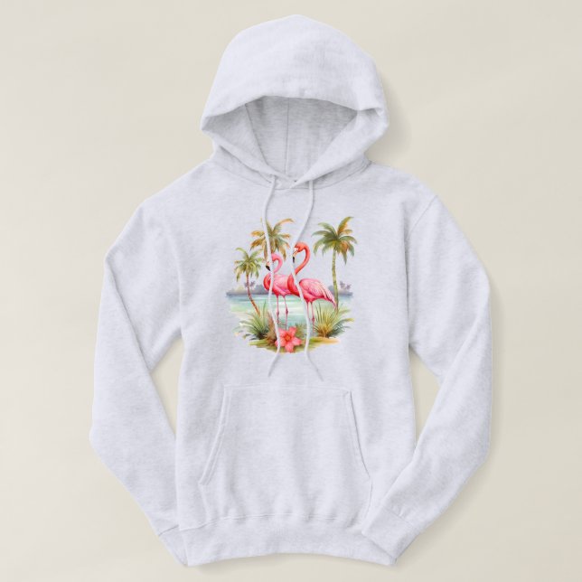 Rosa Flamingo Hooded Sweatshirt (Design framsida)