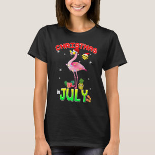 Rosa Flamingo i jultomten jul i juli T Shirt