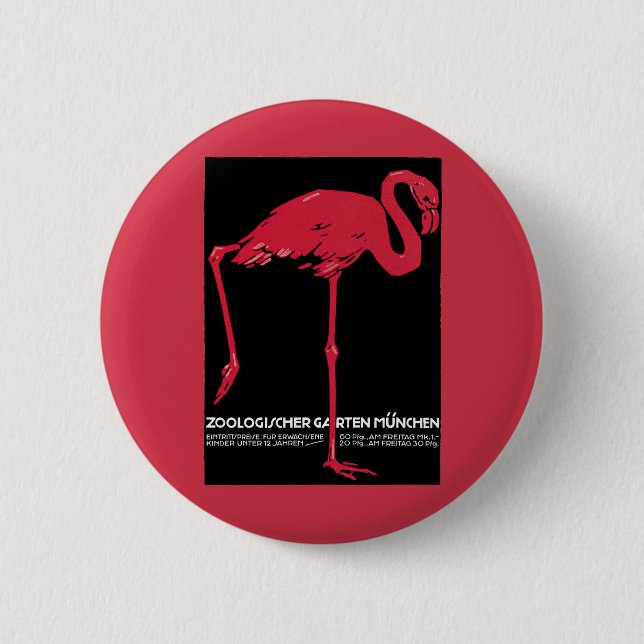 Rosa flamingo i München Zoo i Tyskland Knapp (Framsida)