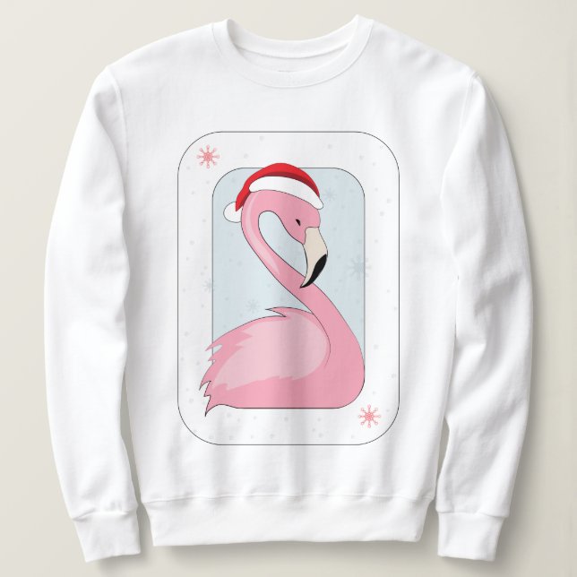 Rosa Flamingo i Santa Hat T Shirt (Design framsida)