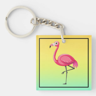 Rosa flamingo i tecknad stil