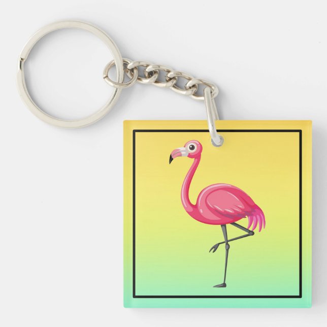 Rosa flamingo i tecknad stil (Framsidan)