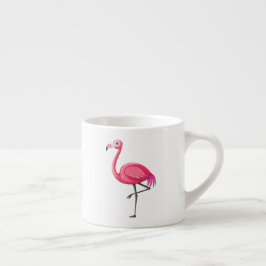 Rosa flamingo i tecknad stil espressomugg