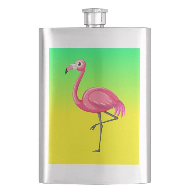 Rosa Flamingo i Tecknad Stil Fickplunta (Framsidan)