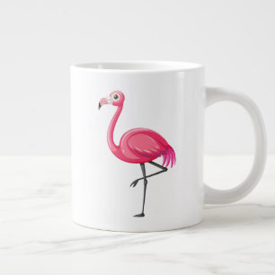 Rosa flamingo i tecknad stil jumbo mugg