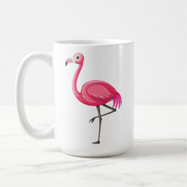 Rosa Flamingo i Tecknad Stil Kaffemugg