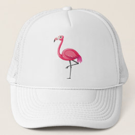 Rosa Flamingo i Tecknad Stil Keps