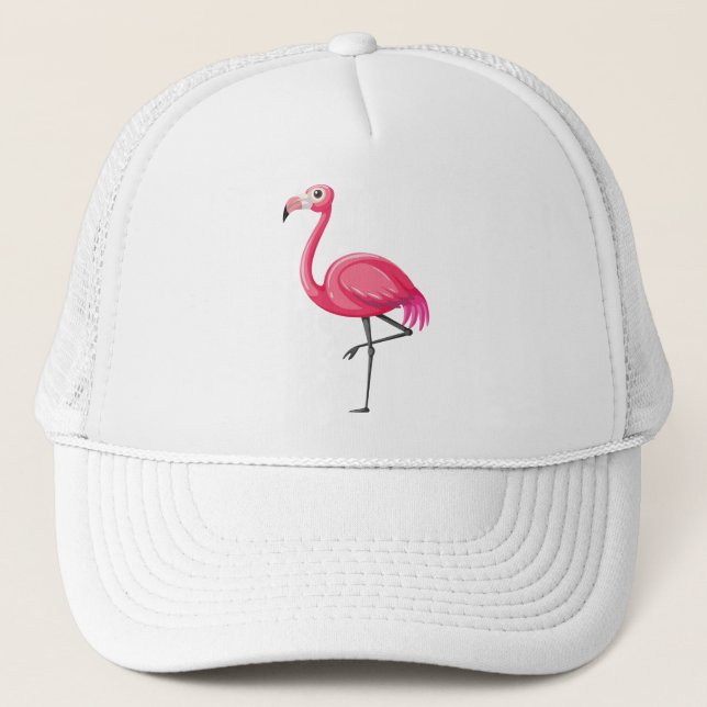 Rosa Flamingo i Tecknad Stil Keps (Framsida)