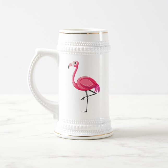 Rosa flamingo i tecknad stil sejdel (Vänster)