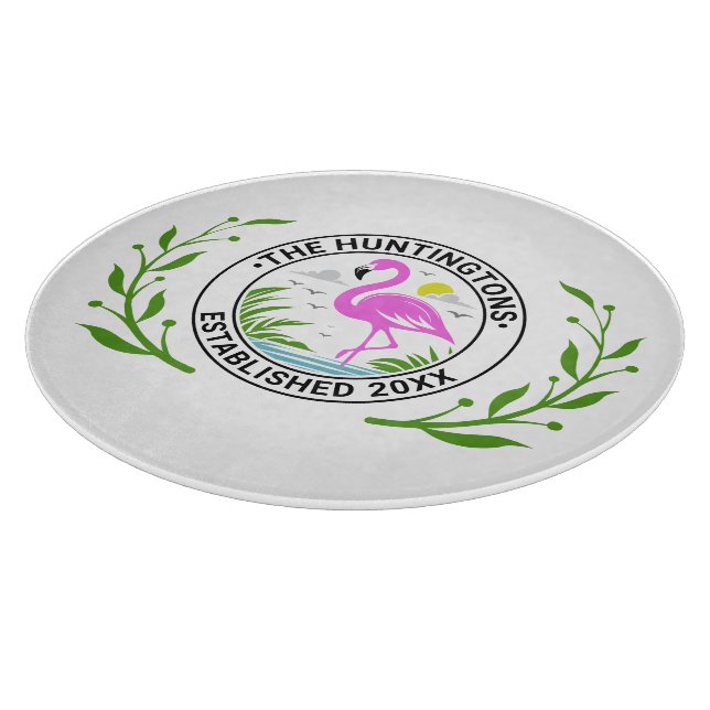 Rosa Flamingo i Vatten Family Namn Date Estd #1CW (Hörn)