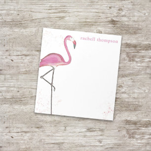 Rosa Flamingo i Vattenfärg Enkel Stilren Chic Anteckningsblock