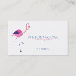 Rosa Flamingo Illustration Visitkort