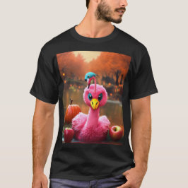 Rosa Flamingo in Dragon Costume Bobbing for Apples T Shirt