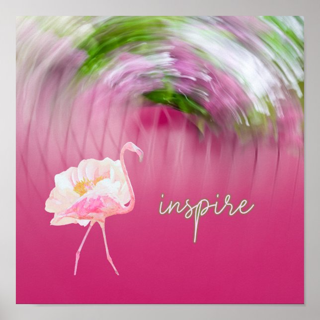 Rosa Flamingo inspirationskälla för att säga inspi Poster (Framsidan)