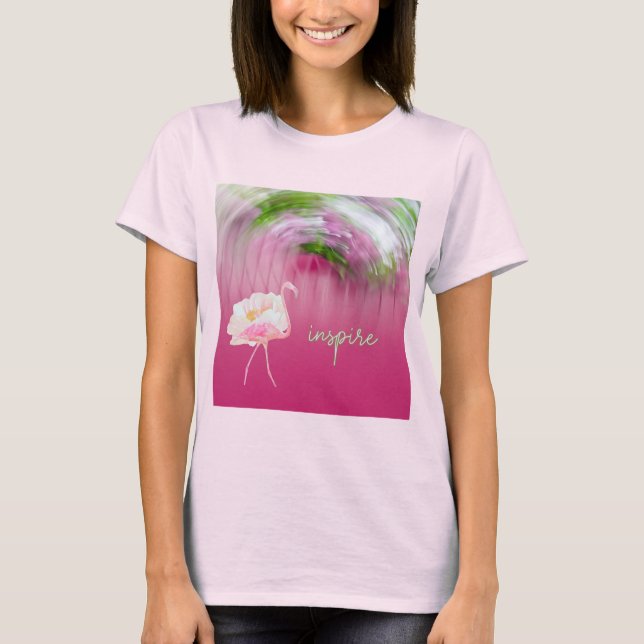 Rosa Flamingo inspirationskälla för att säga inspi T Shirt (Framsida)