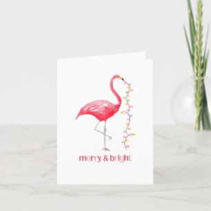 Rosa Flamingo Jul Retro Tropisk Helgkort