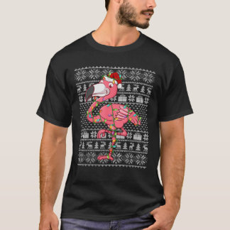 Rosa Flamingo jul Ugly Sweater Stil Ljus T Shirt