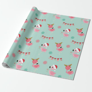 Rosa Flamingo Julafton Papper Presentpapper