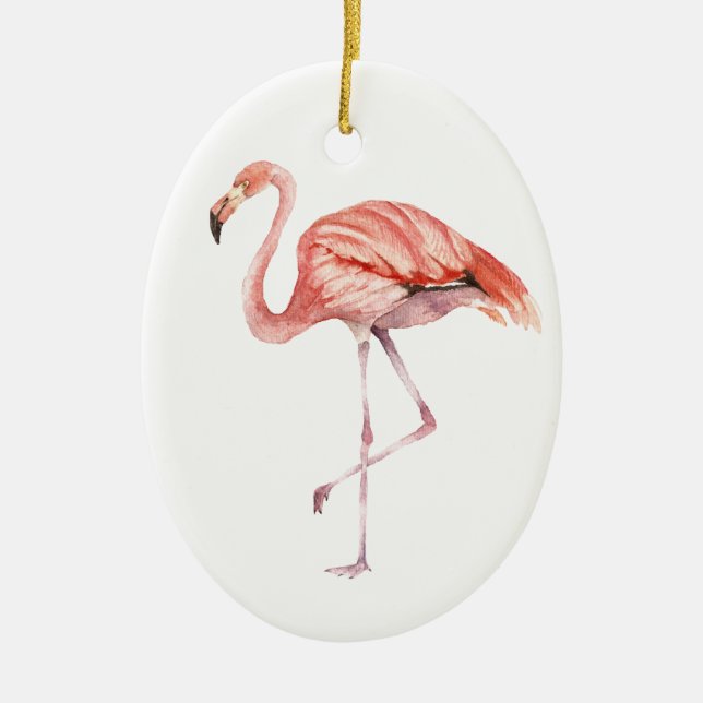 Rosa Flamingo Julgransprydnad Keramik (Framsidan)