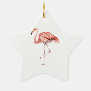 Rosa Flamingo Julgransprydnad Keramik