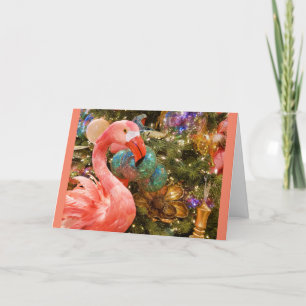 Rosa Flamingo Julhälsningar julkort Helgkort