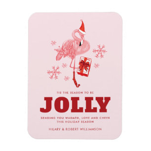 Rosa Flamingo Juljul Anpassningsbarna Hälsning Magnet