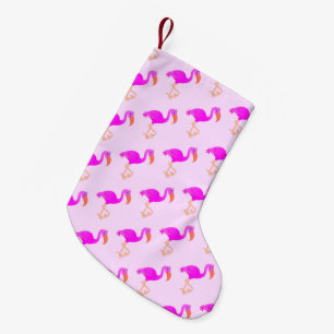 Rosa Flamingo-julklapp Liten Julstrumpa