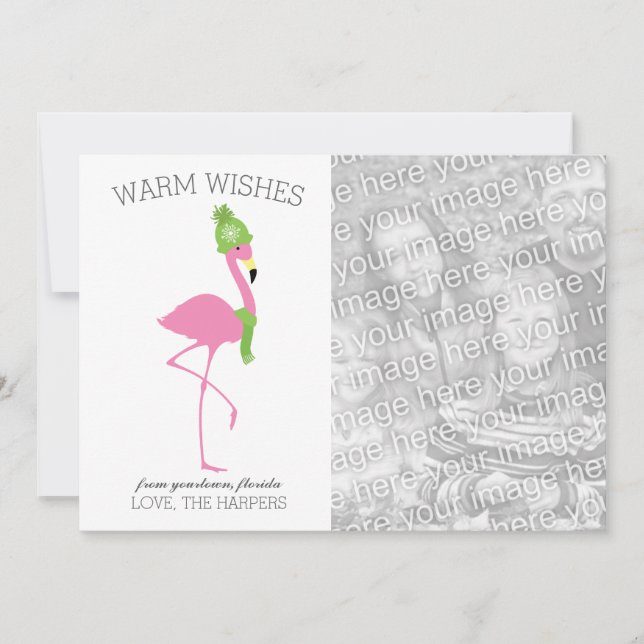 Rosa Flamingo-julkort Julkort (Framsida)