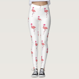 Rosa Flamingo Jultomten Mönster Leggings