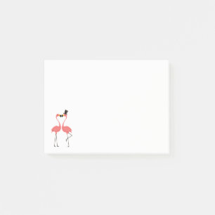 Rosa Flamingo Kärlek-Bröllop Möhippan Post-it Block