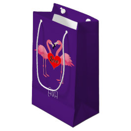Rosa Flamingo Kärlek Design - Gift Bag - Small