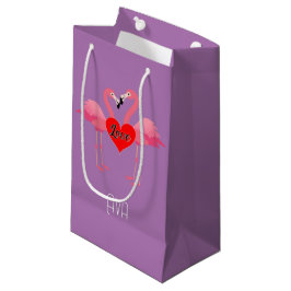 Rosa Flamingo Kärlek Design - Gift Bag - Small