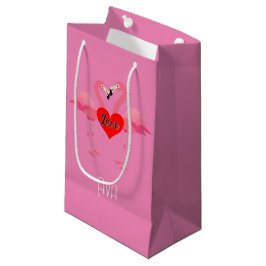 Rosa Flamingo Kärlek Design - Gift Bag - Small